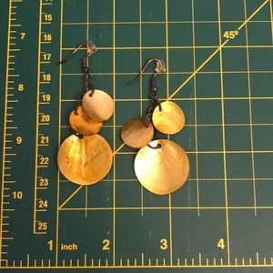 Brown pearlescent shell earrings
